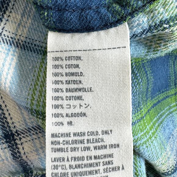 Abercrombie & Fitch Women Plaid Flannel Studded Button Front Shirt Green Size XS - Picture 11 of 12